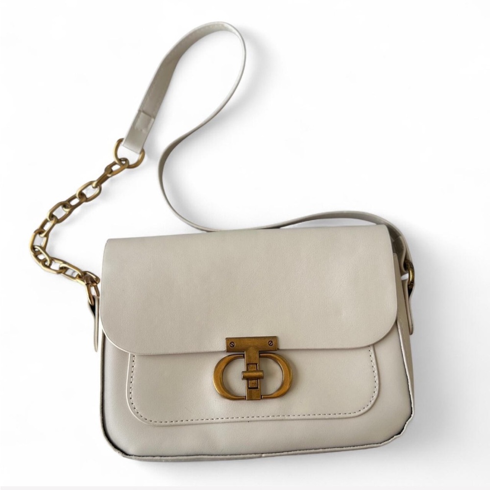 Elegant Cream Designer Shoulder Bag